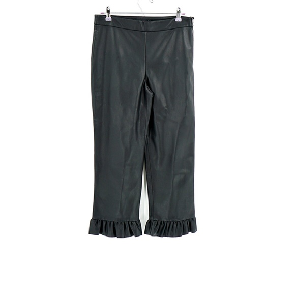 nwt | Zara Woman Faux Leather Ruffle Pants - Picture 4 of 8